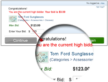 What means, You are the High Bidder